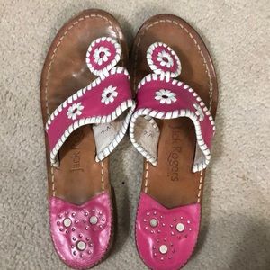 Pink & White Jack Rogers